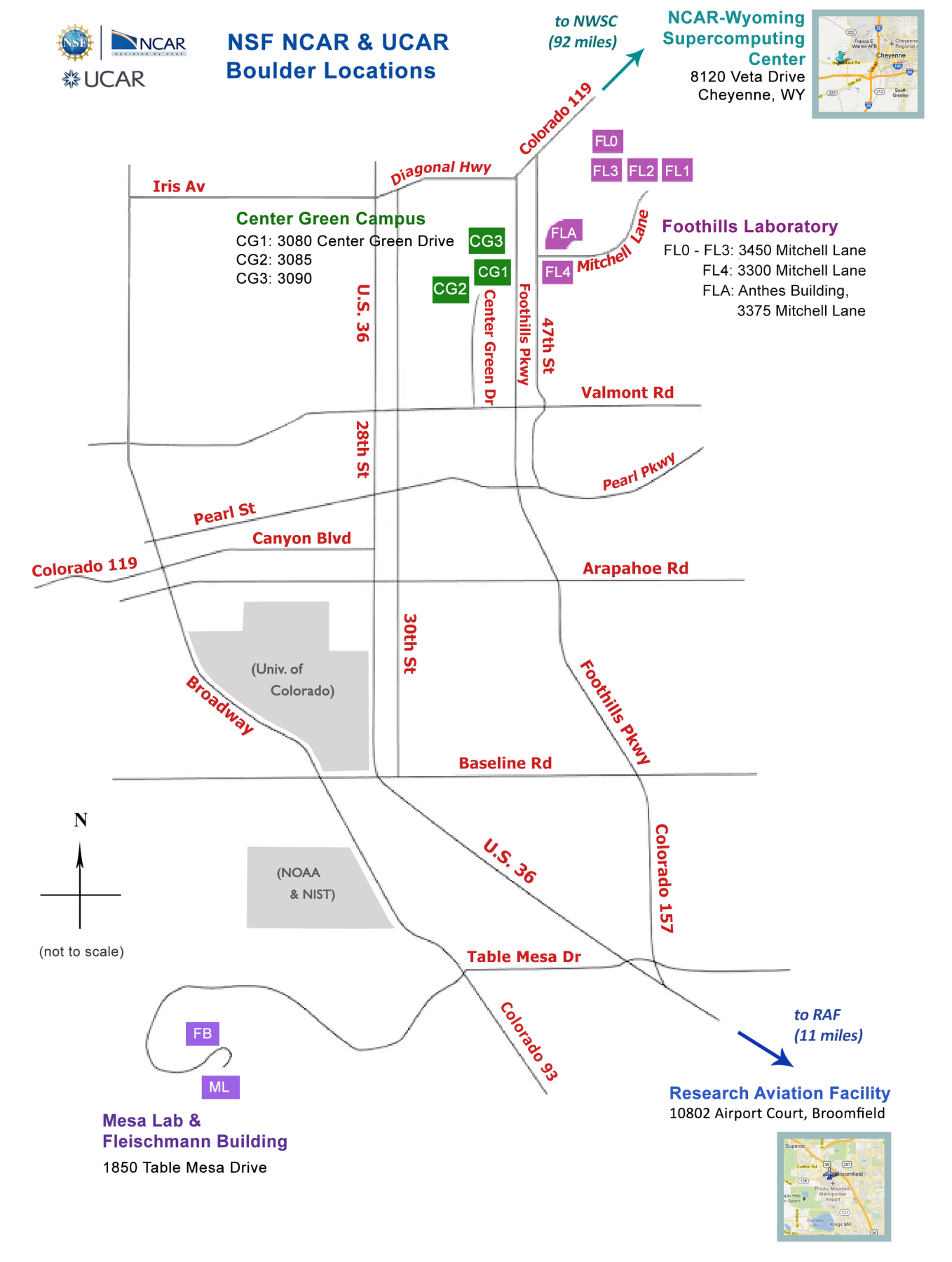 NSF NCAR and UCAR Boulder locations