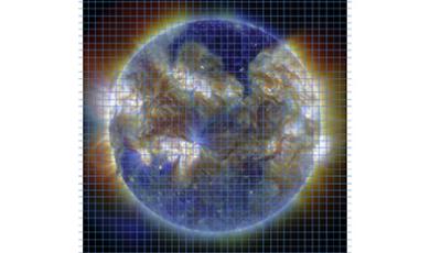 grid over image of sun